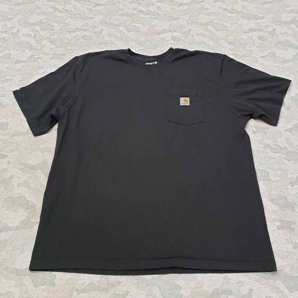 Carhartt Shirt Mens XL Black‎ Pocket Tee Loose Fit Short Sleeve Workwear